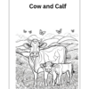 Cow and Calf Coloring Page