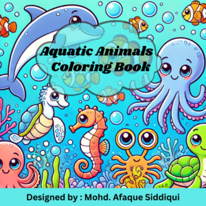 Aquatic Animals Coloring Book Cover Page